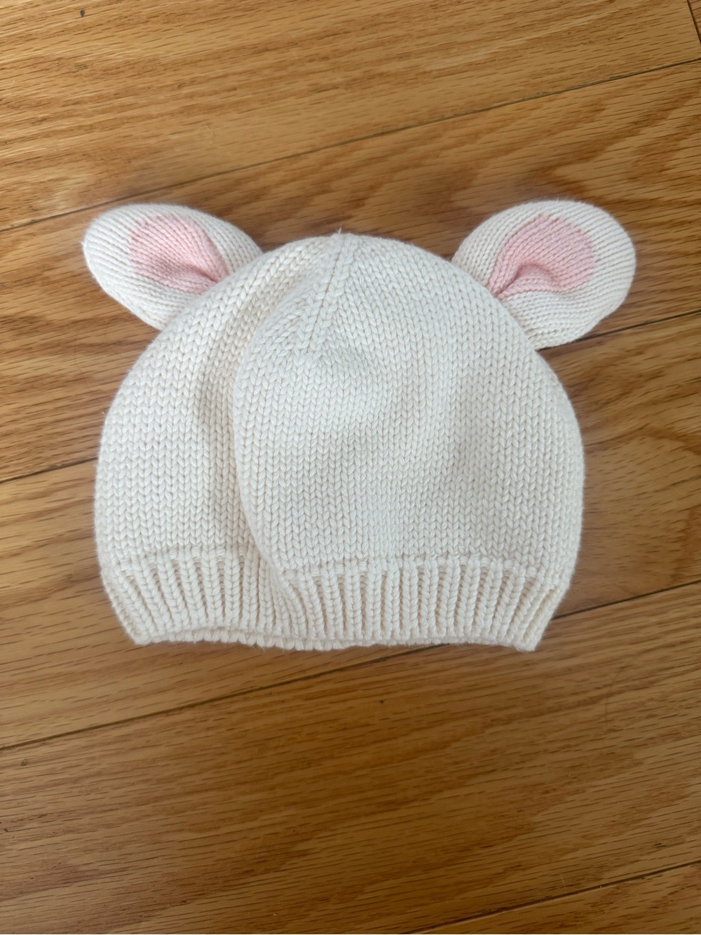 Carter's Cream Knit Baby Bunny Hat